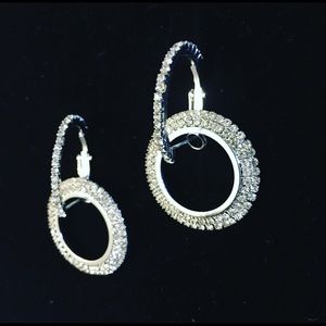Circle Drop Diamond Color Stud Gemstones Earrings